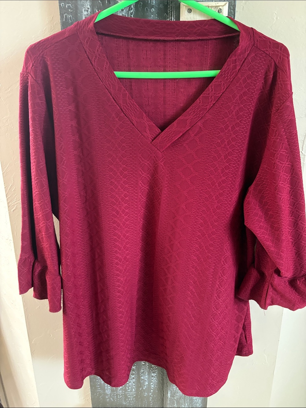 Dark red brick colored tunic, size 2XL